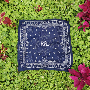 外贸纯原出口RRL美式经典复古纯棉大方巾bandana阿美咔叽头巾配饰