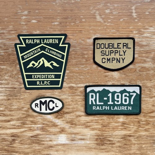 RRL POLO进口美式复古个性布贴徽章贴章补丁辅料军绿色带背胶4款