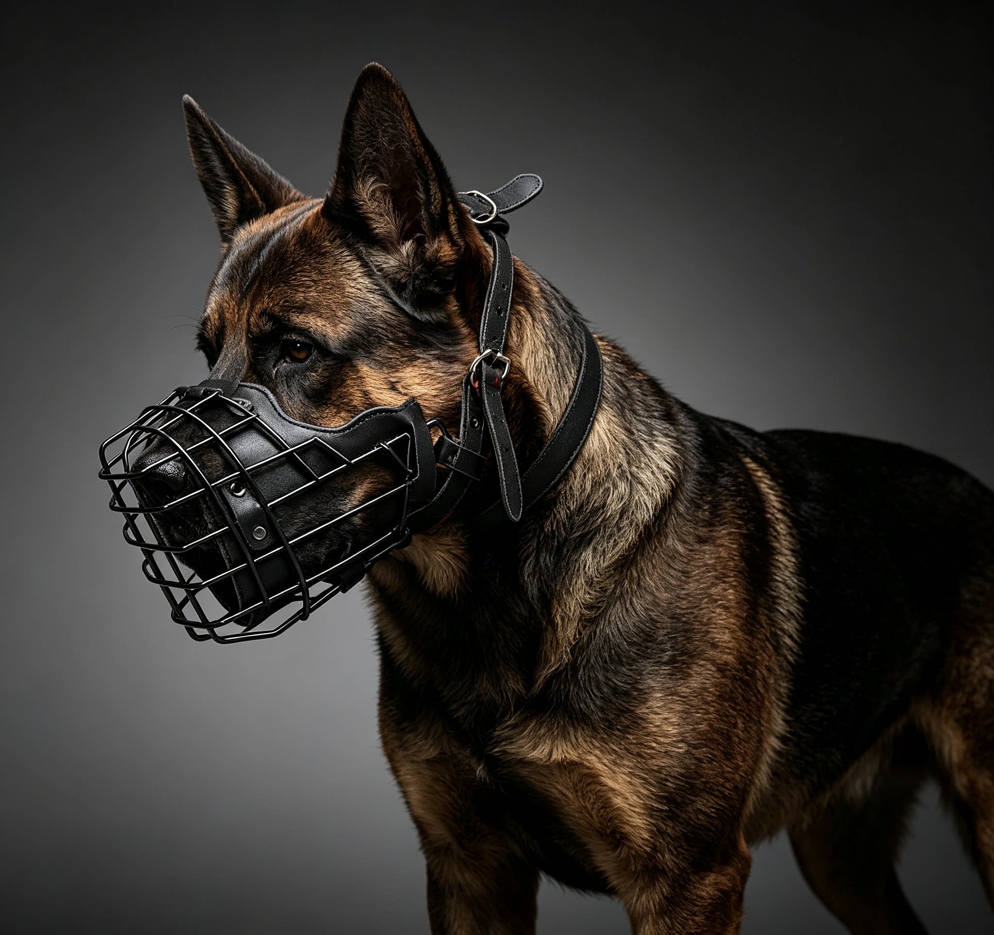 中大型犬猛犬狗战术口笼黑金钢马犬杜宾练狗嘴套嘴罩防咬实战口罩
