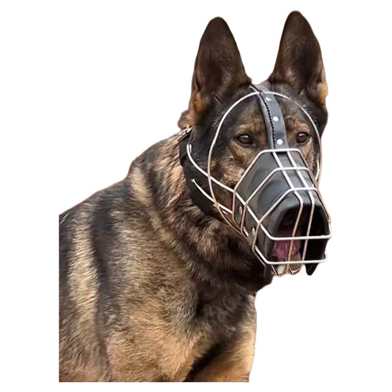 马犬德牧猛犬比特犬罗威纳不锈钢嘴套狗笼头防咬防头套口笼口罩