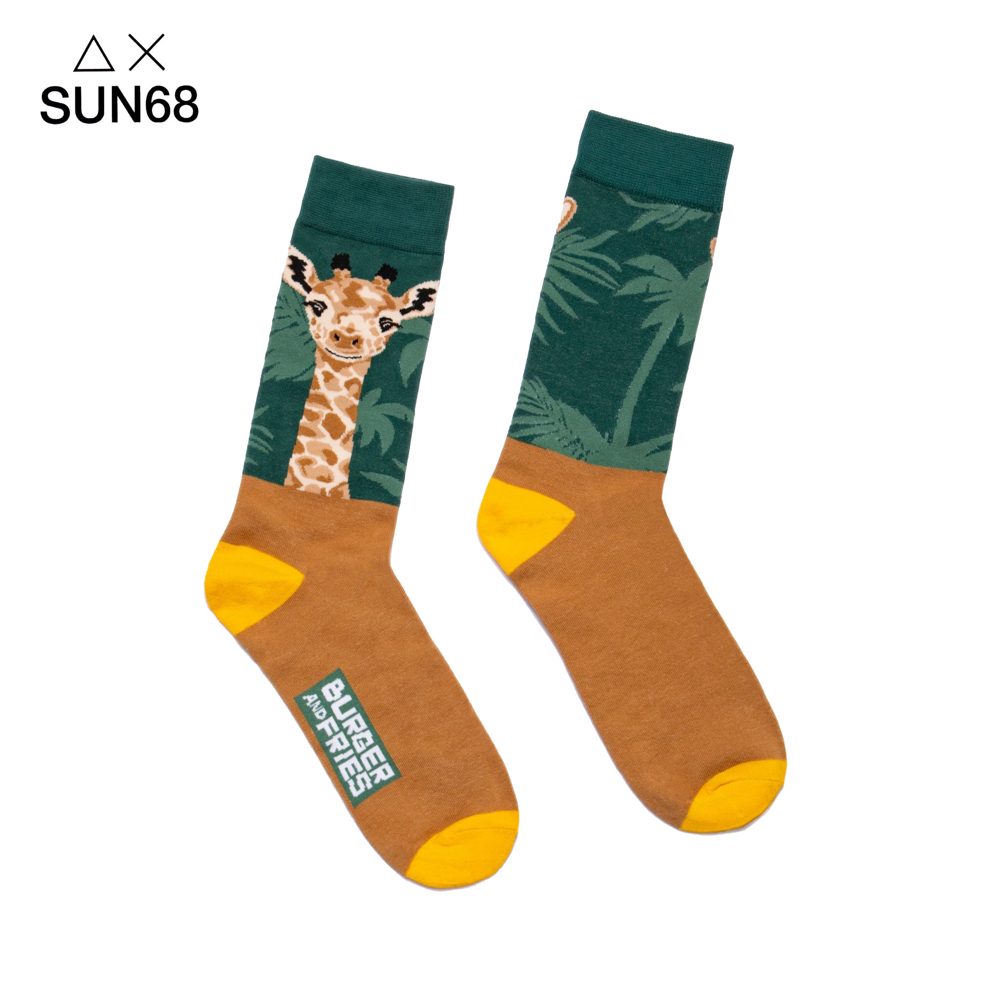 SUN68中筒袜男意大利潮牌情侣款个性秋冬ins网红潮流休闲男棉袜