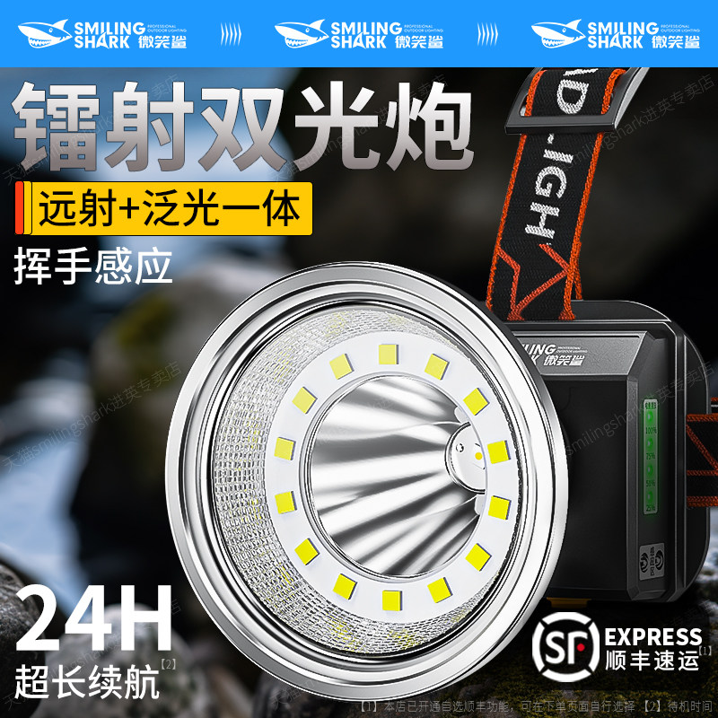 头灯2026新款强光超亮充电头戴式感应户外登山长续航双光源大功率