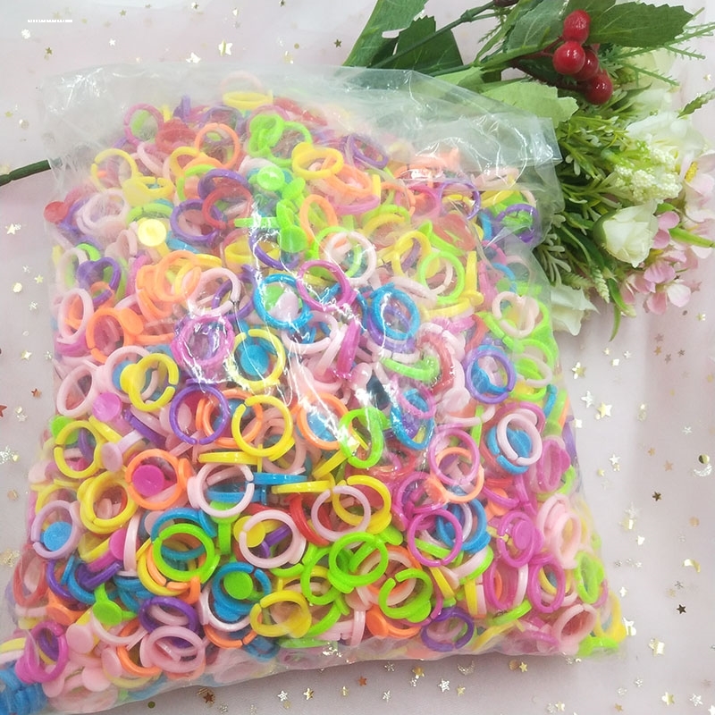 手工DIY饰品配件戒指配件材料儿童塑料戒指托大小可调戒指圈