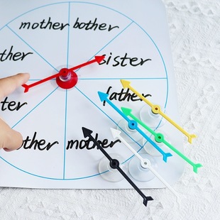 早教儿童玩具带吸盘指针英语老师教具游戏吸白板课堂互动教学抽签