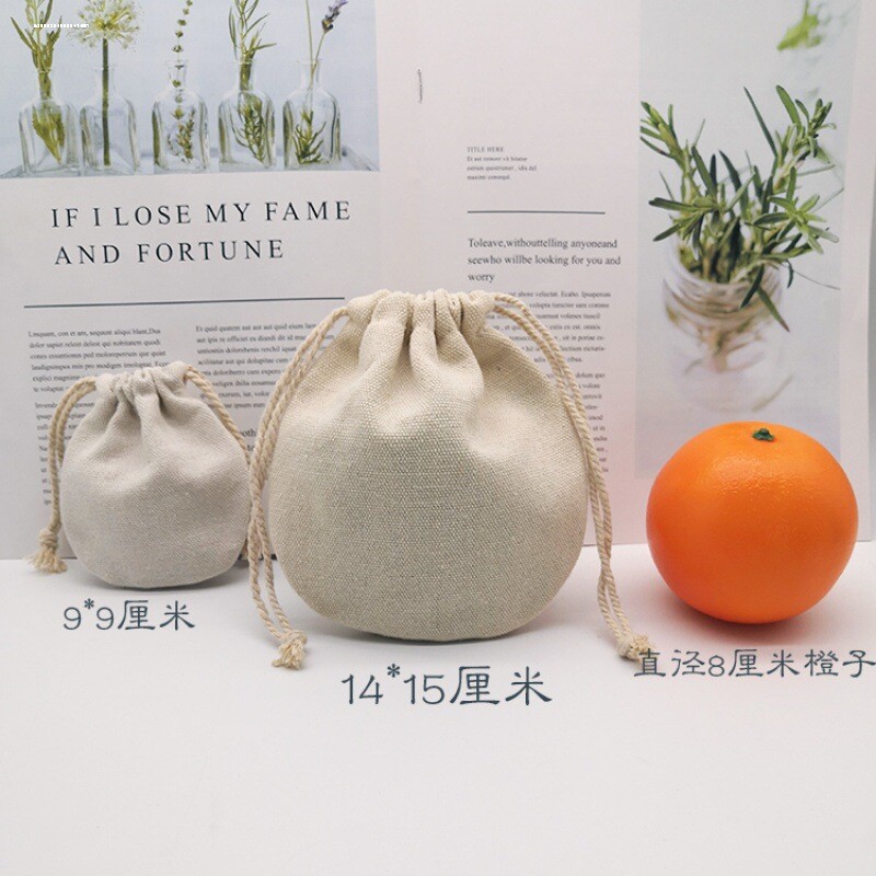 黄麻布袋棉麻袋小布袋礼品首饰包装袋亚麻束口抽绳袋文玩袋子