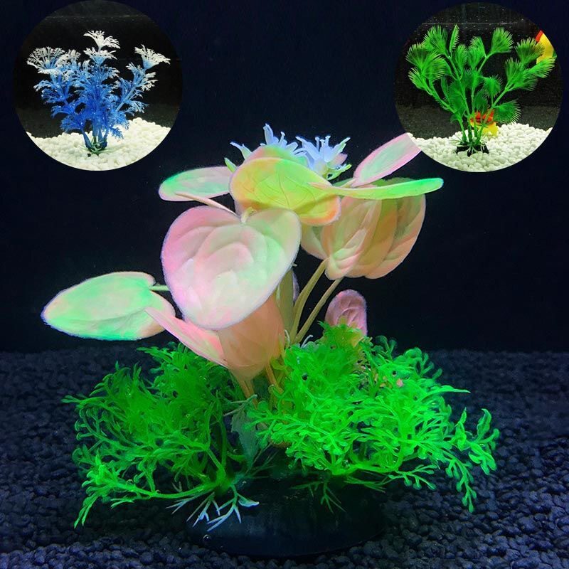 小鱼缸仿真水草造景假花假草金鱼图片
