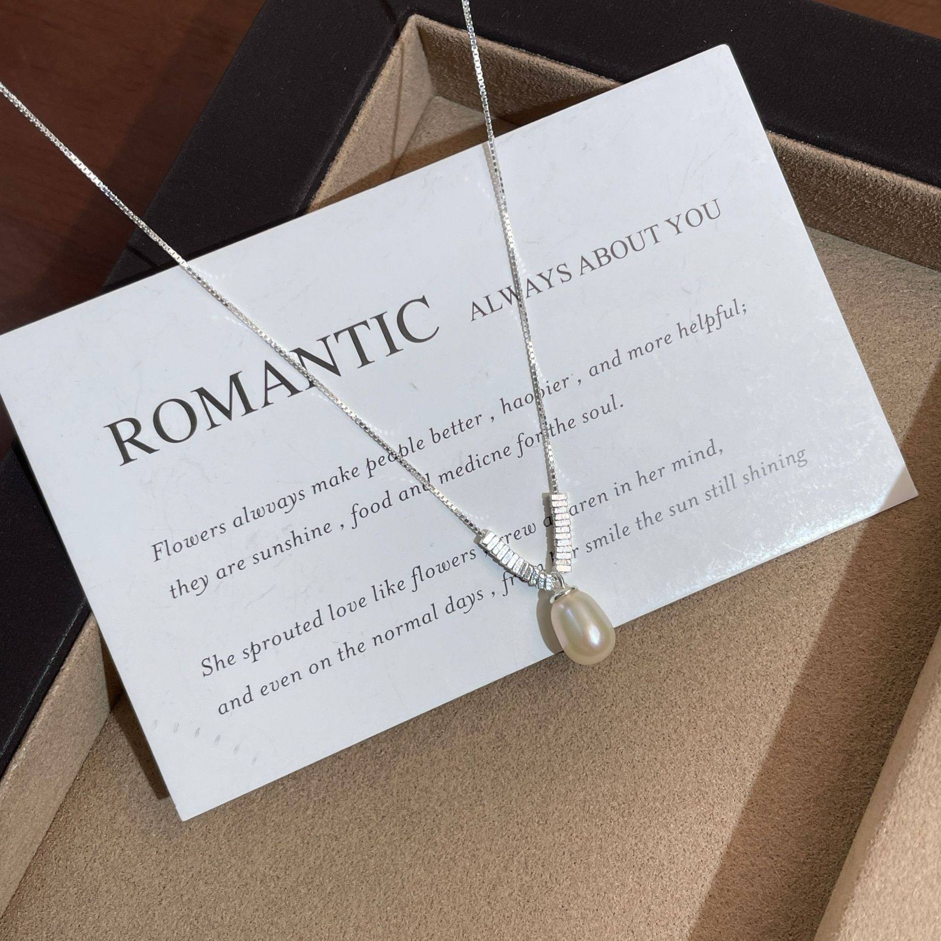 S925纯银天然淡水珍珠碎银子项链