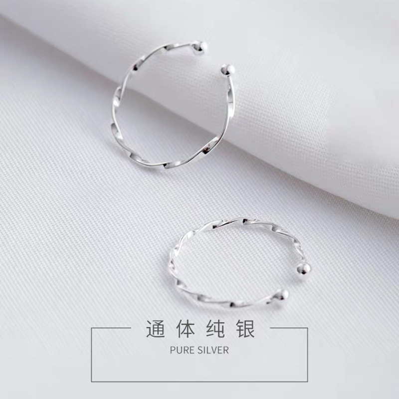 s925纯银素圈戒指女简约个性食指