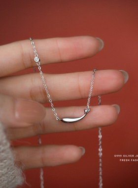 新中式国潮锦鲤项链女s999纯银小