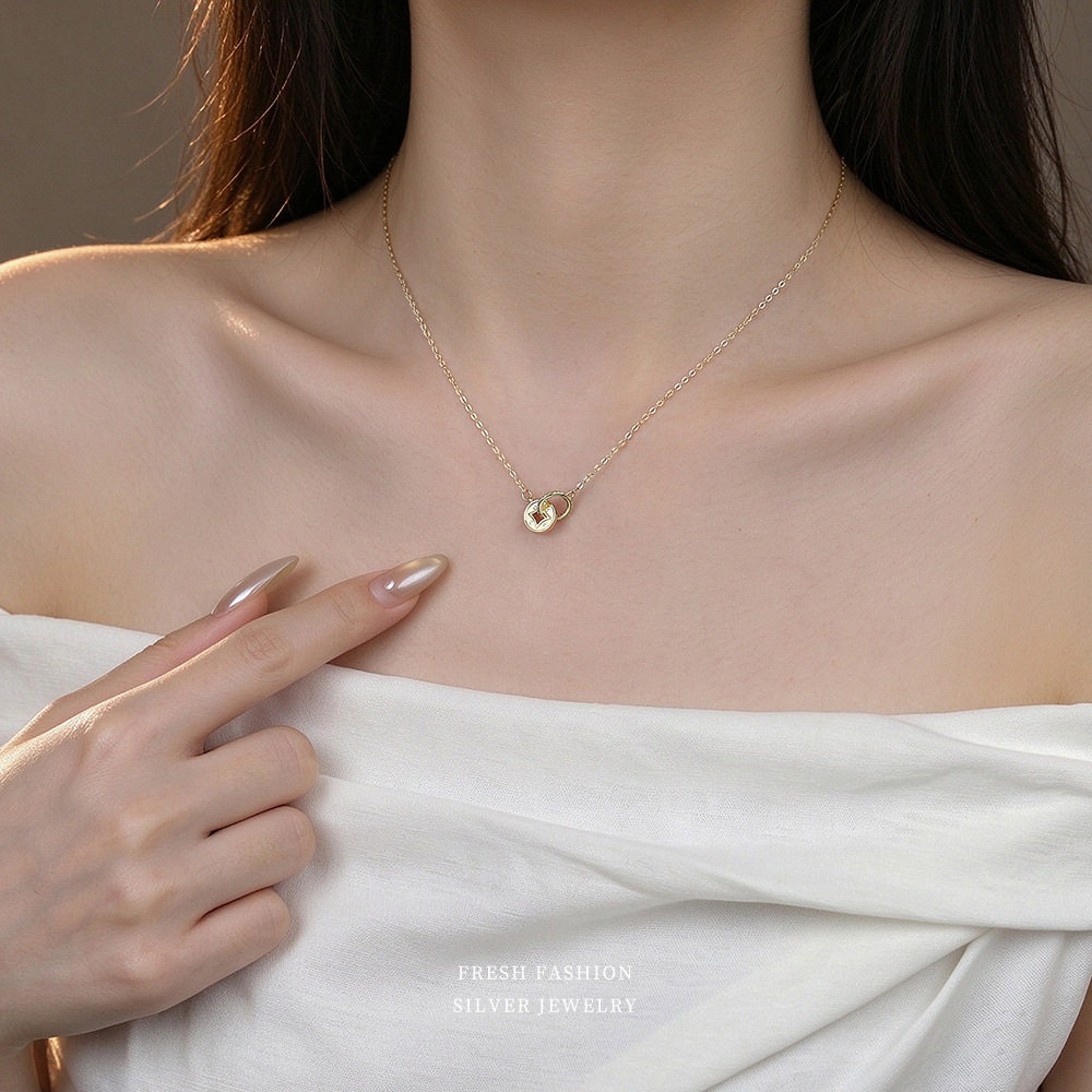 S925纯银新中式铜钱项链女国潮轻