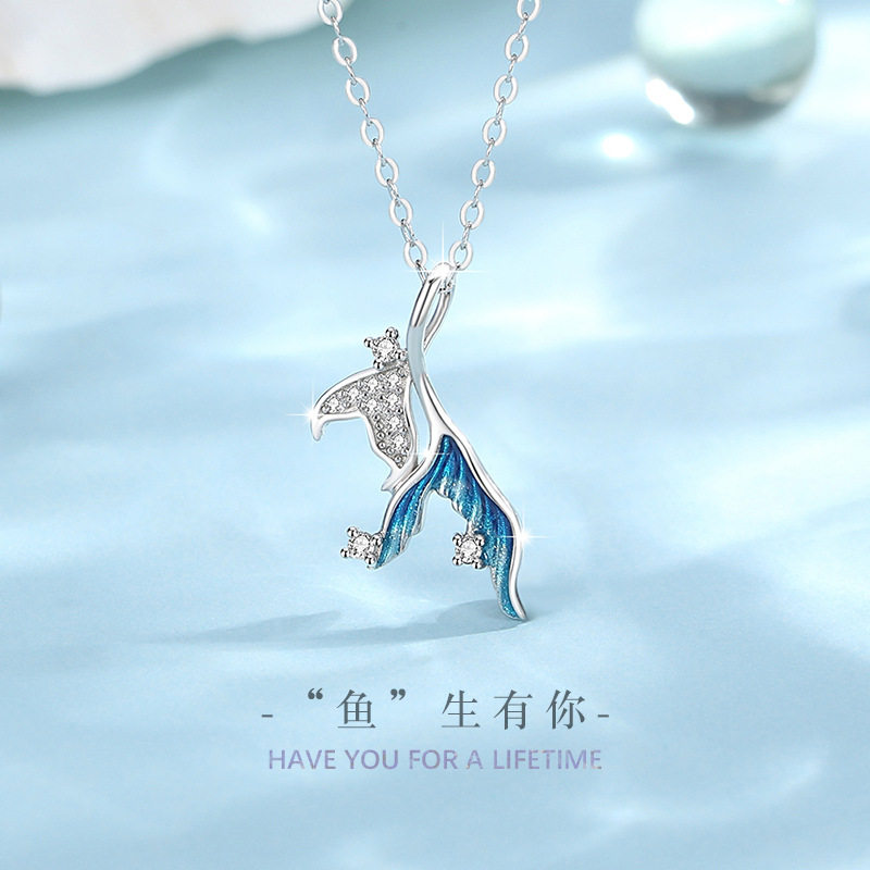 鱼生有你纯银925项链女小众设计