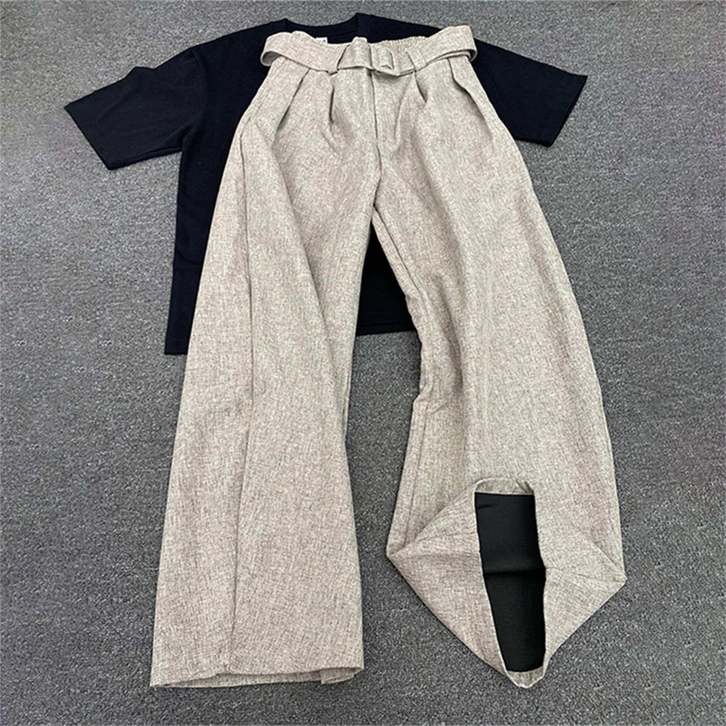 老钱风西裤男士春秋季高级垂感直筒长裤子美式cleanfit弯刀休闲裤