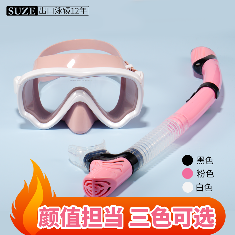 潜水面罩面镜防呛全干式呼吸器套装成人游泳眼镜专业浮潜泳镜装备