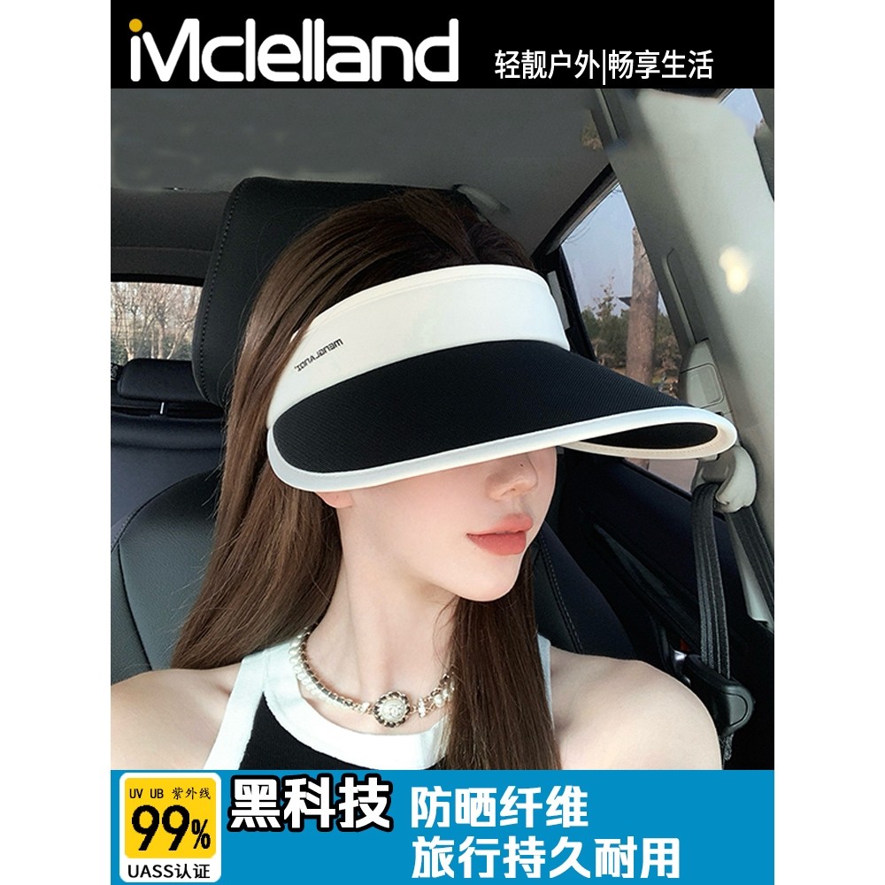 Mclelland日本设计师同款帽女2024新款夏季空顶遮阳帽冰丝防晒帽