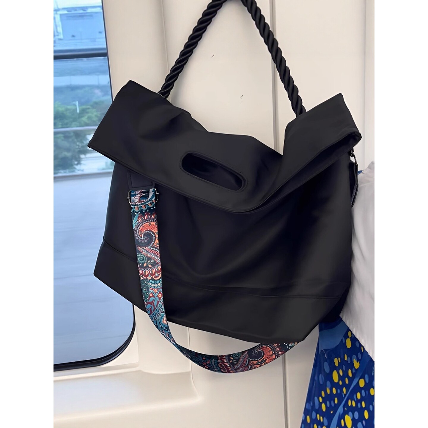 德国包包高级感黑色男包托特包大容量休闲单肩斜挎包包运动健身包