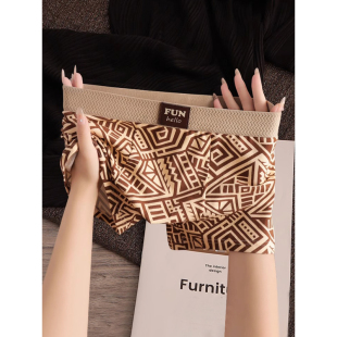 透气舒适四角裤 维多利亞纯棉复古印花男士 几何平角裤 2025新款 内裤