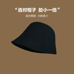 帽子黑色渔夫帽女夏大头围休闲百搭 Classy key新加坡设计师联名款