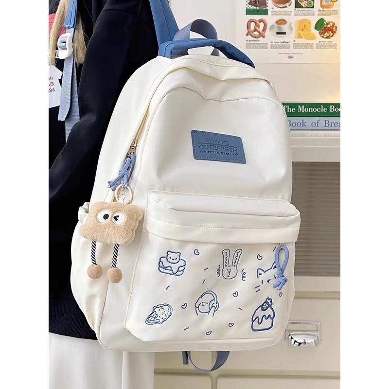 法国MlcanI Kans书包少女初高中生小学生可爱卡通小清新男双肩包