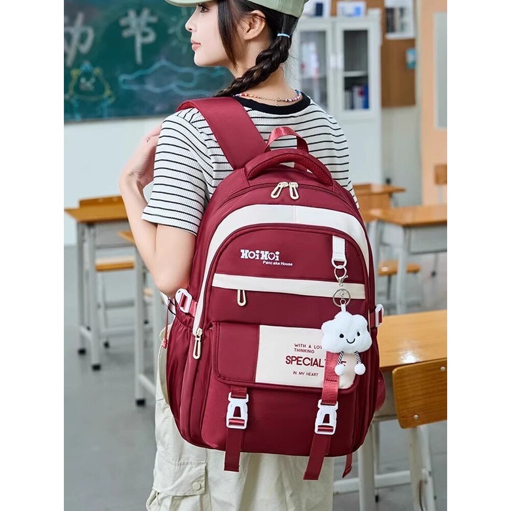 新款减负护脊书包女高中学生大容量初中生女小学生轻便减负双肩包