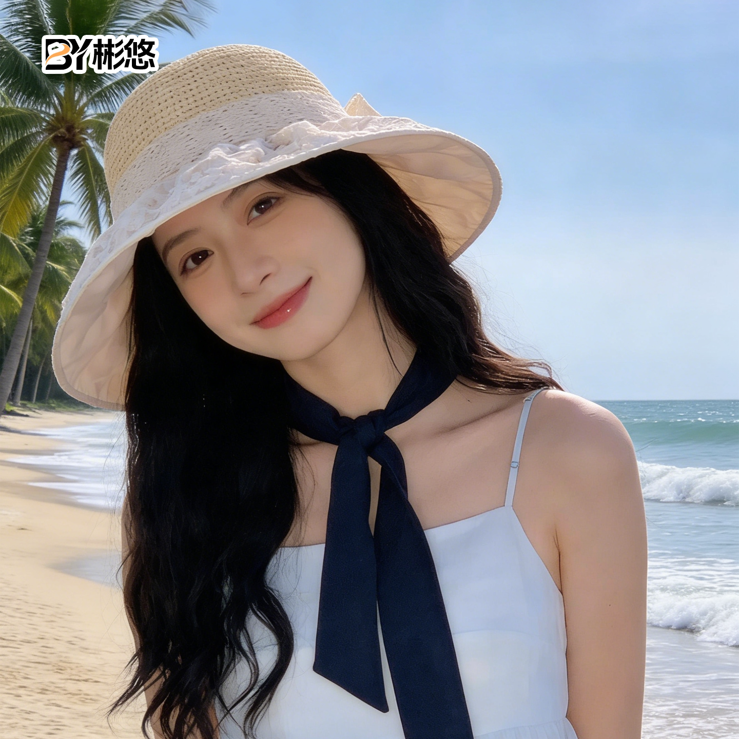 日本高颜值渔夫帽女款夏季防紫外线防晒遮阳草帽子户外沙滩太阳帽