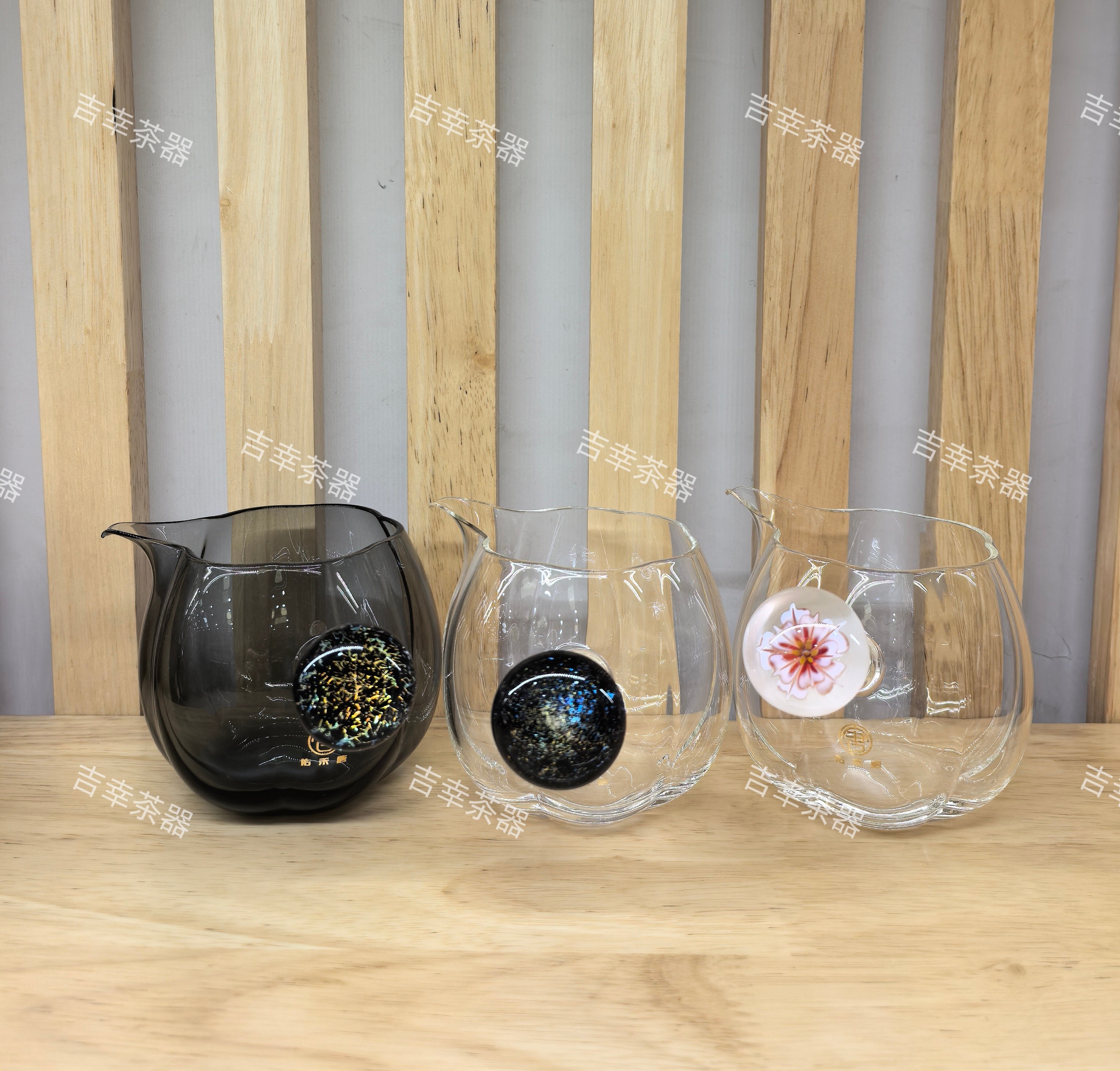 佑禾唐星空花瓣测把公杯高硼硅耐热玻璃分茶器280ml