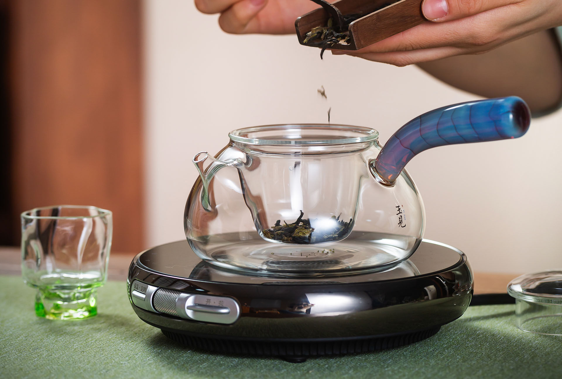 玉见玻璃茶壶测把纯手工彩云追月壶花茶红茶绿茶泡茶器500ml单壶