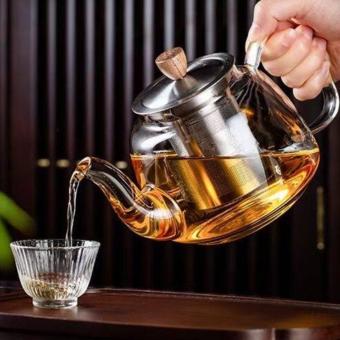 鑫凤祥玻璃茶壶花茶壶煮茶壶高硼硅耐热玻璃1000ml