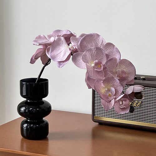 蝴蝶兰仿真花高品质手感假花插花样板间客厅花瓶装饰摆件
