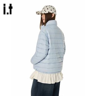 it GROUNDZERO秋冬新款轻薄90白鸭绒字母印花男女同款羽绒服外套