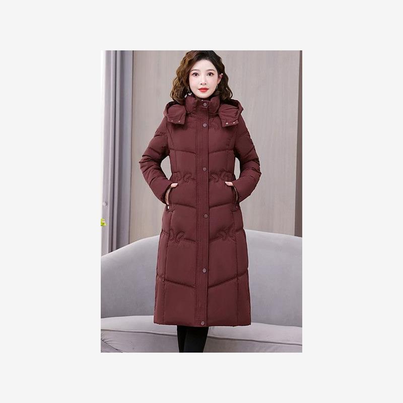 新款羽绒棉服女长款过膝