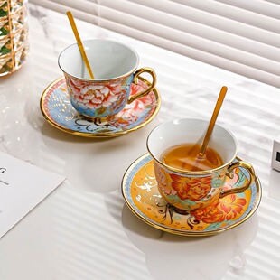 下午茶精致情侣 咖啡杯套装 欧式 杯碟咖啡杯子家用复古英式 茶具法式