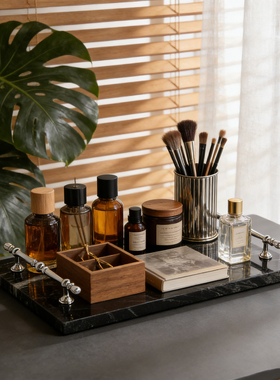 轻奢高级感托盘入户玄关香薰烛台摆件置物收纳整理桌面创意盘子