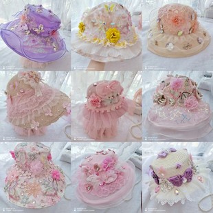 公主甜美lolita蕾丝花边梦幻公主迪士尼帽子