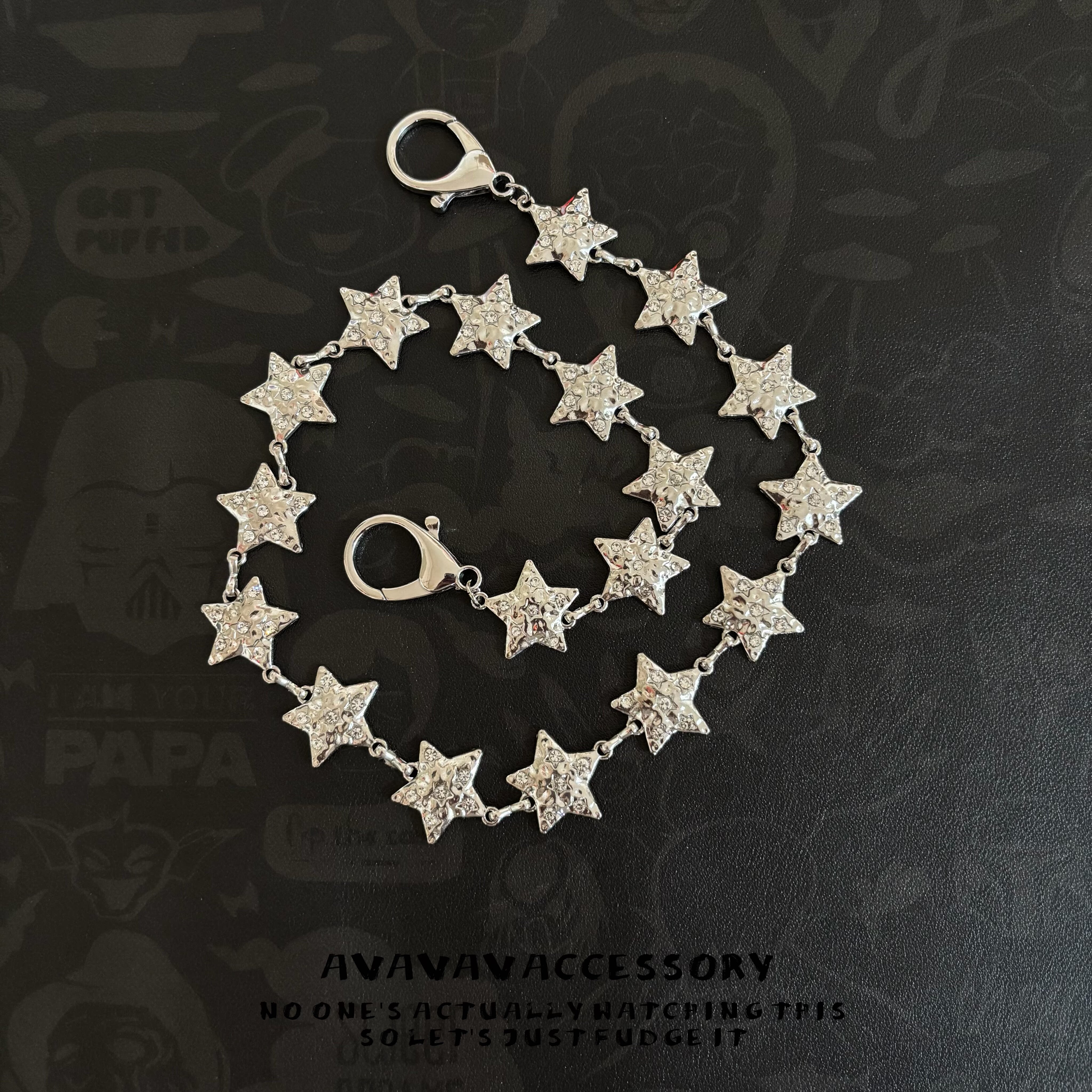 Vanan  cleanfit金属裤链男女同款嘻哈腰链五角星挂饰牛仔西裤链