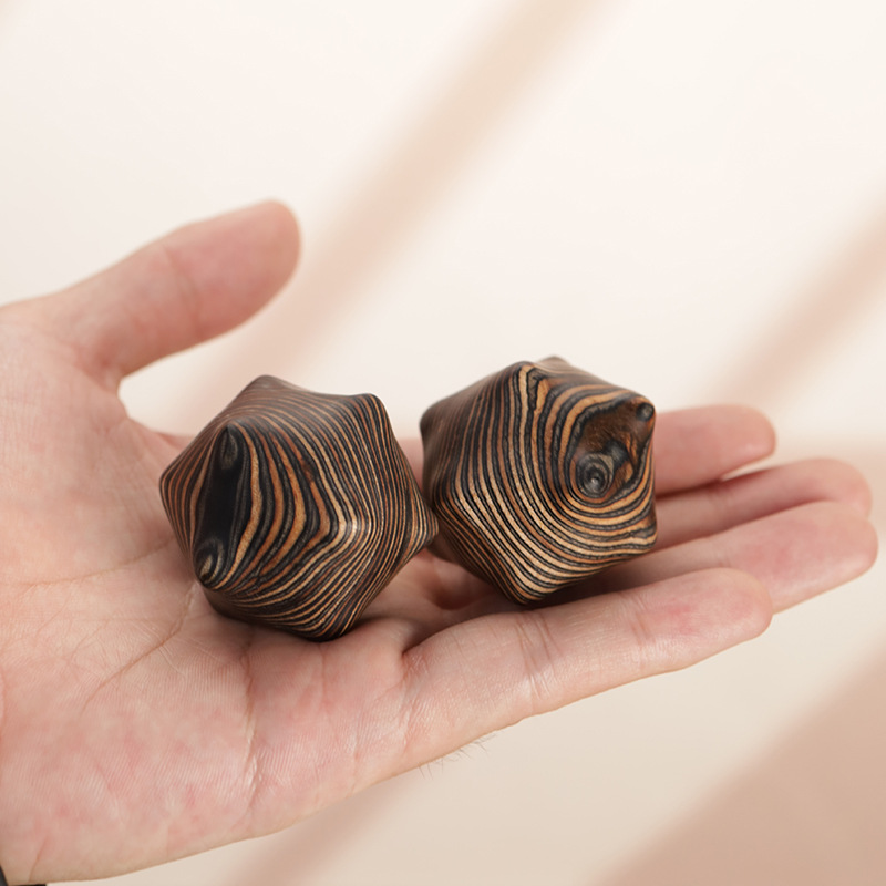 斑马木文玩保健球雕刻按摩球