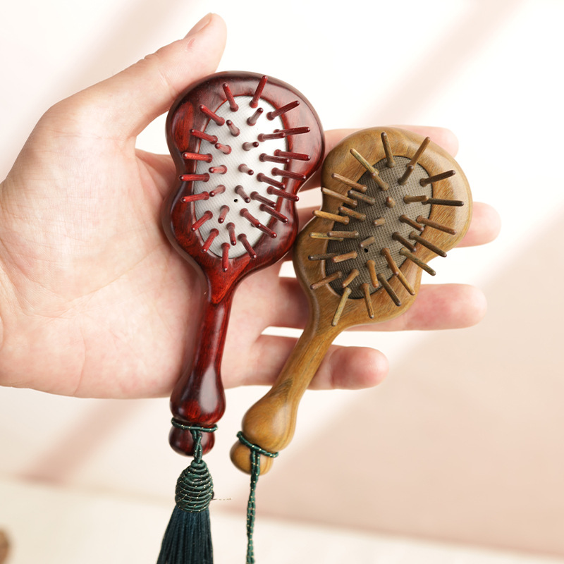 紫檀木气垫按摩梳全身经络按摩