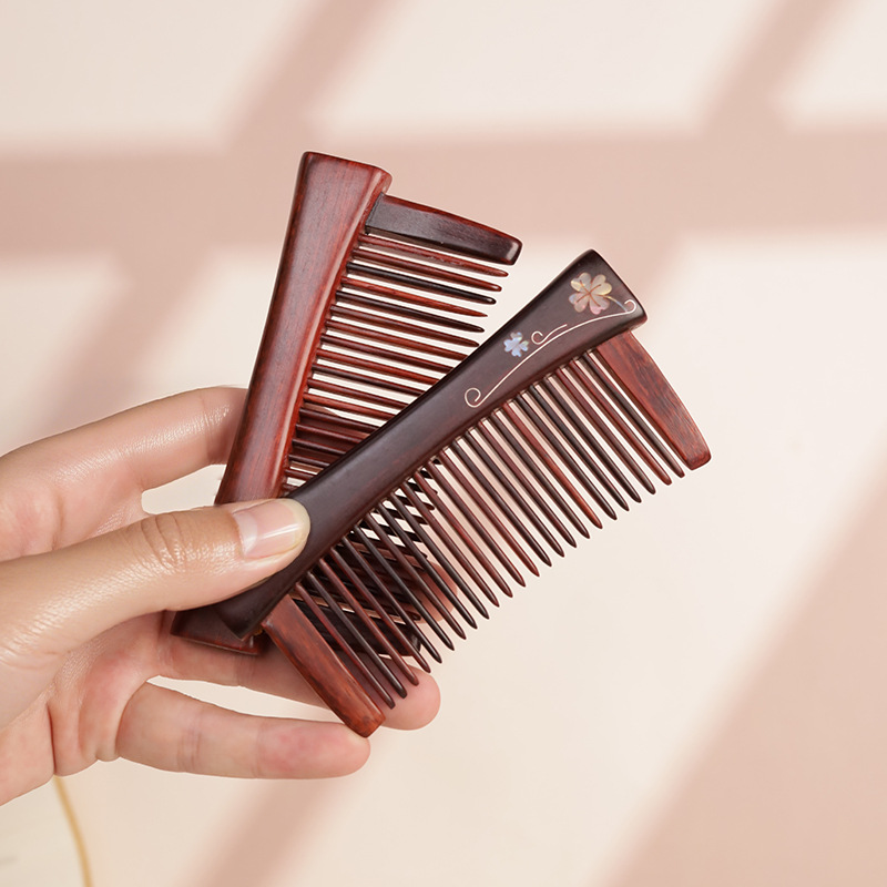 紫檀插齿女士用细齿梳子