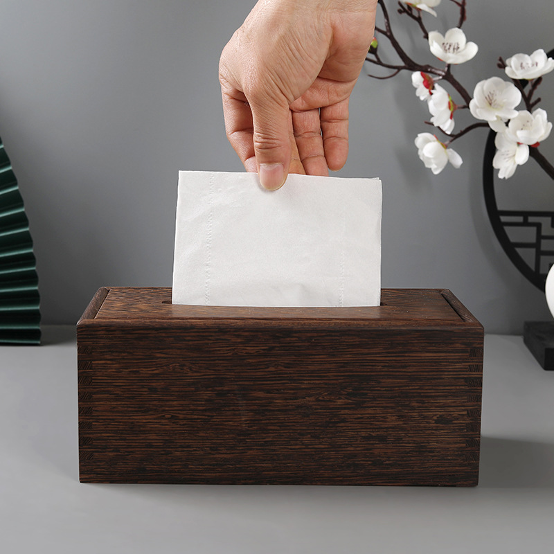 鸡翅木纸巾盒客厅实木质复古餐巾