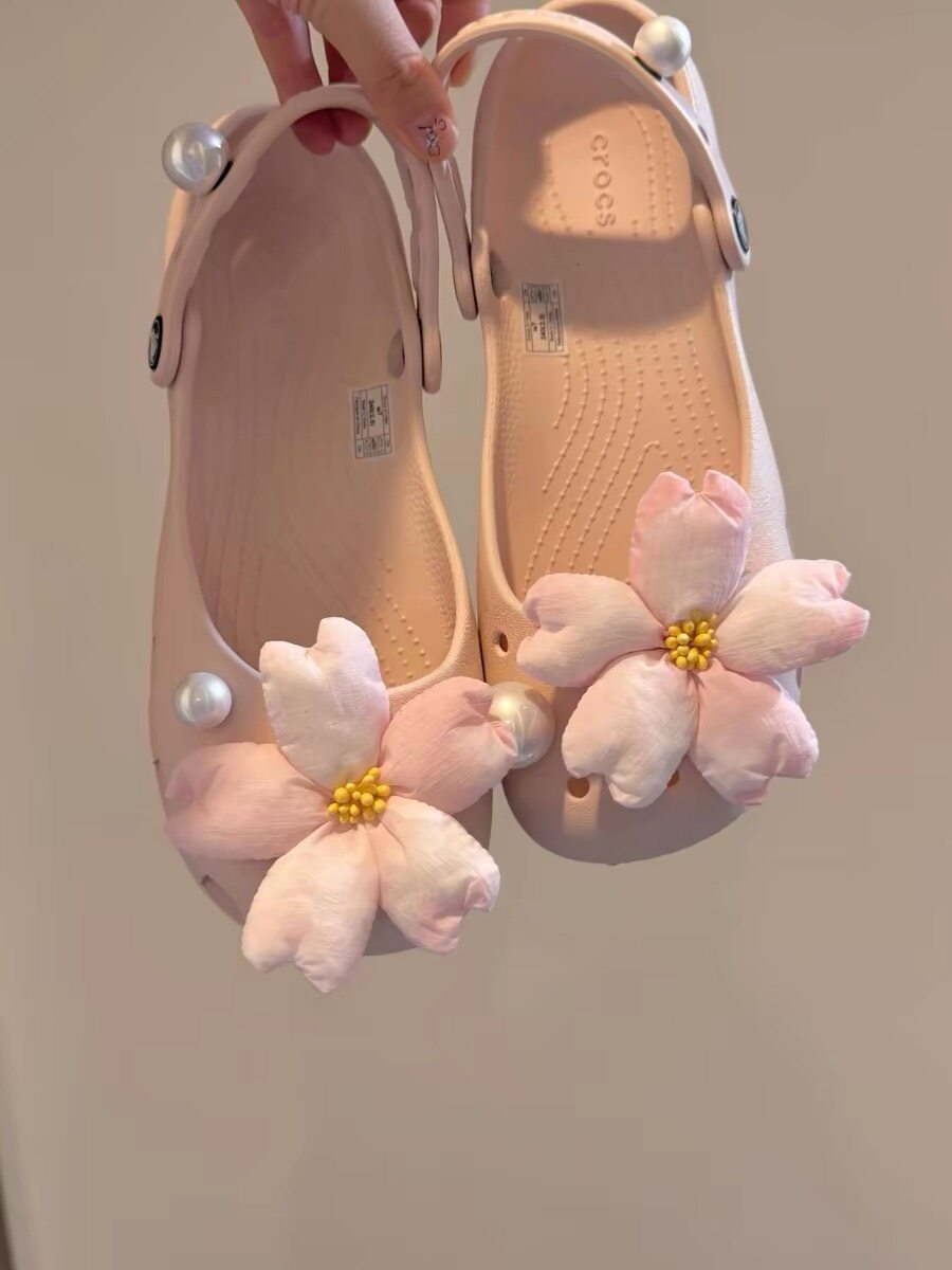 清水樱花|鞋花芭蕾舞鞋洞洞鞋可爱女生装饰配饰适配crocs卡扣配件