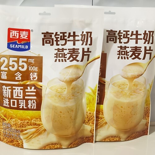 【西麦】牛奶高钙燕麦片315g即食独立冲饮营养冲泡早餐代餐正品