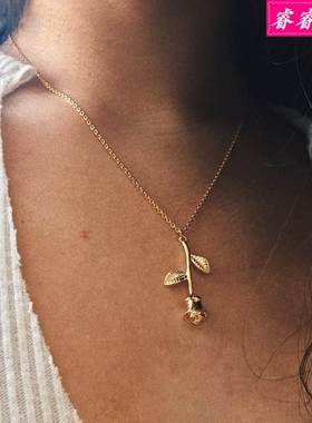 New jewelry Rose flower pendant necklace Simple women choker
