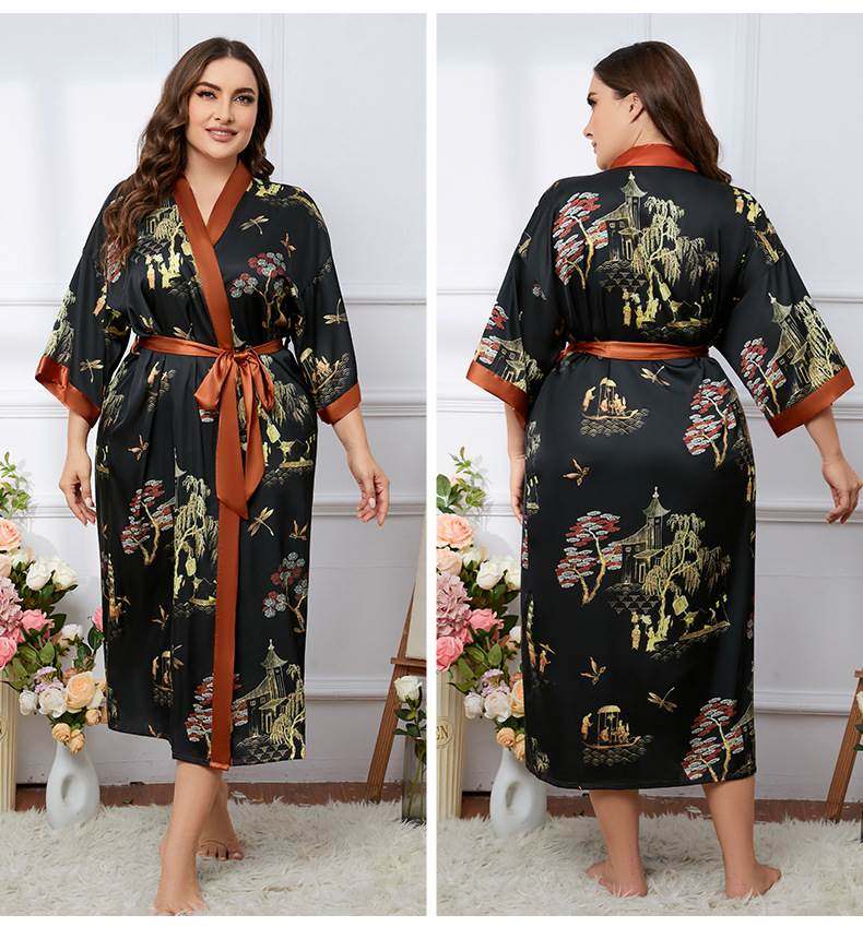 home service suit fat women plus size Robe bathrobe pajamas