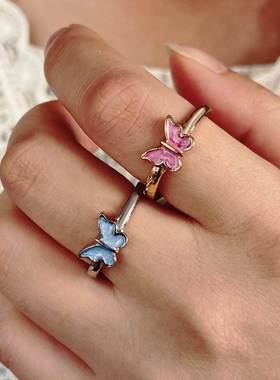 Creative elegant butterfly rings net red simple Joint ring