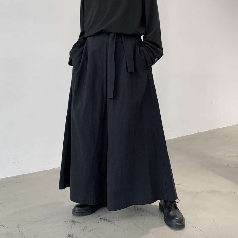 men clothes暗黑系男士宽松阔腿休闲裤发型师青年裙裤男女款2024
