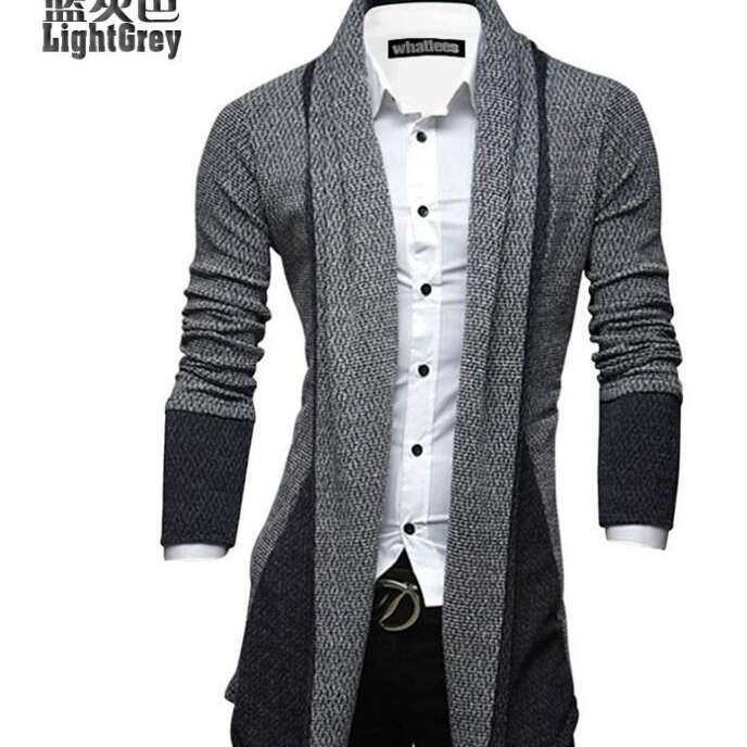men clothes新款男士拼接开衫毛衣针织衫韩版男装男式毛衫2024