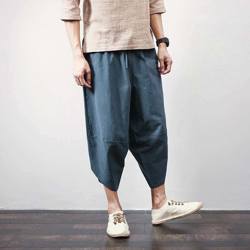 men clothes阔腿裤子男短裤大码宽松七分裤沙滩裤灯笼大裤衩2024