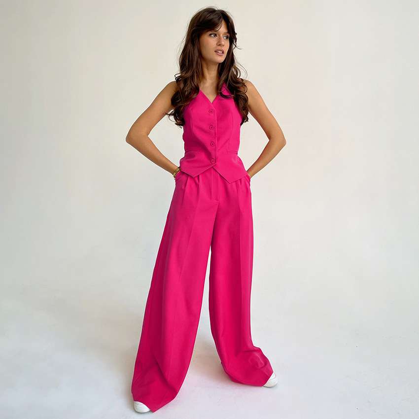 2024西装马甲套装女装欧美通勤时尚气质休闲两件套women clothes