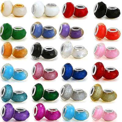 潘家大孔珠子DIY树脂材料仿琉璃珠配件饰品欧洲散珠现货