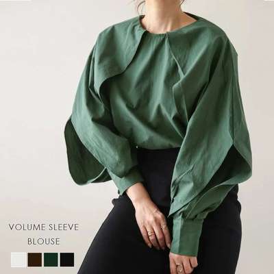 2024小众休闲百搭衬衫别致纯色长袖圆领宽松衬衣女women clothes