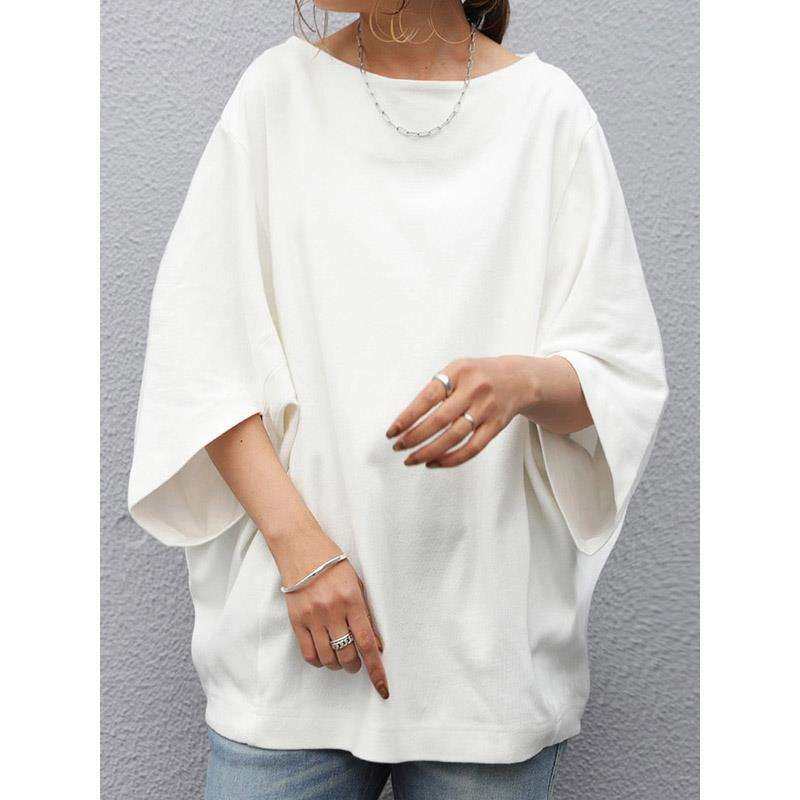 2024应休闲气质蝙蝠袖棉套头短袖圆领宽松型女式T恤women clothes